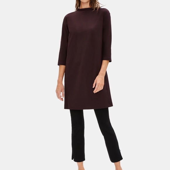 Eileen Fisher NWT Funnel Neck Dress Sz Small - Picture 2 of 4